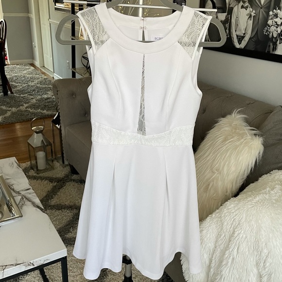 BCBGeneration Lace Trimmed Fit & Flare Dress - Picture 5 of 15